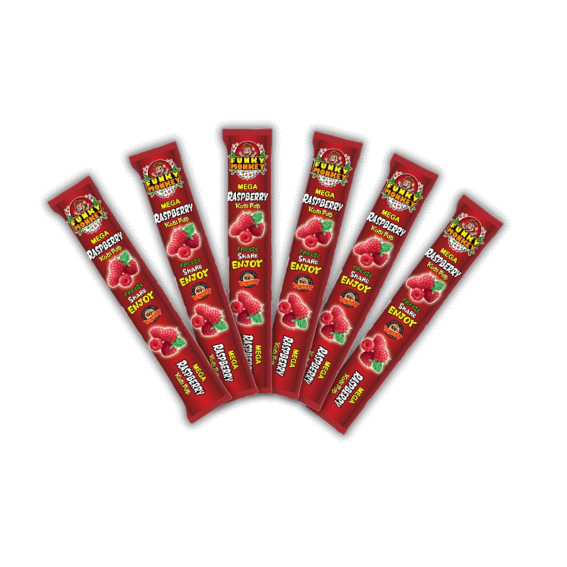 Funky Monkey raspberry ice pops 6 pcs frozen treat