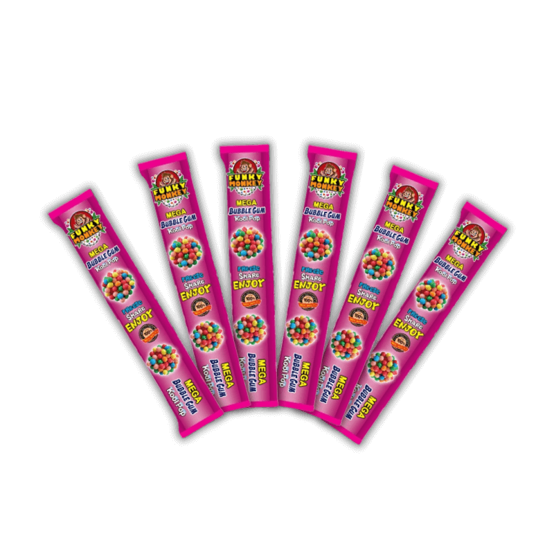 Funky Monkey Mega Bubble Gum Kool Pops(6 pcs)